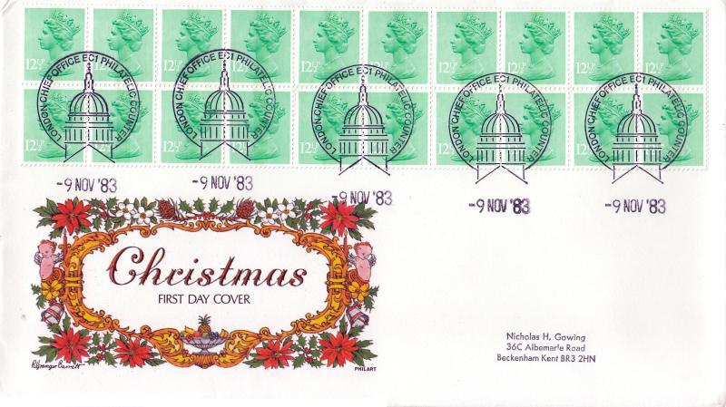 1983 (11) £2.50 Christmas Discount Booklet - Philart - London Chief Office (St Paul's) Philatelic Counter H/S