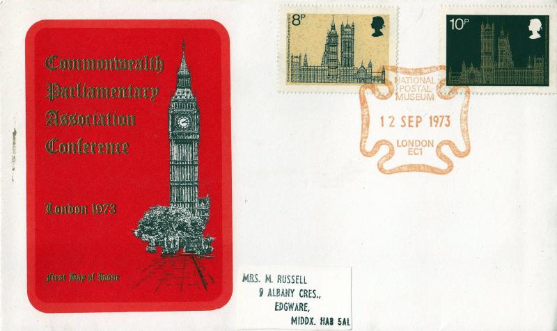 1973 (09) Parliament - Thames - National Postal Museum H/S