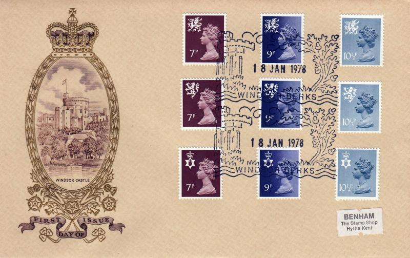 1978 (01) Regional 7p+9p+10½p Definitives - Philart - Windsor Pictorial H/S