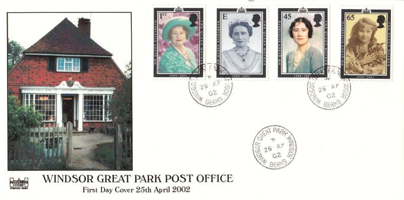 2002 (04) Queen Mother - Havering 'Windsor Great Park Post Office' Cover - Windsor Great Park CDS