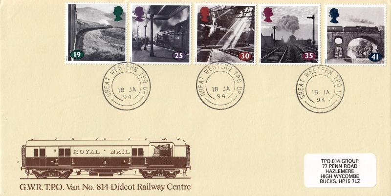 1994 (01) The Age of Steam - GWR TPO Van 814 Didcot Railway Centre Cover - Great Western TPO UP CDS
