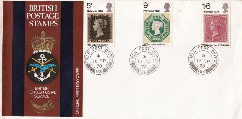 1970 (09) Philympia - BFPS Cover - Field PO 166 CDS
