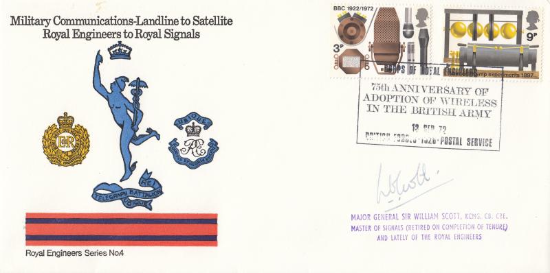 1972 (09) BBC - Royal Engineers 'Adoption of Wireless' Official - Signed by Major General Sir William Scott