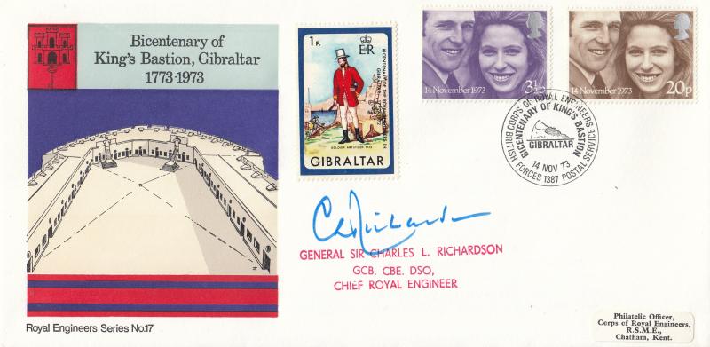 1973 (11) Wedding - Royal Engineers 'King's Bastion', BF1387PS Official - Signed by General Sir Charles L Richardson