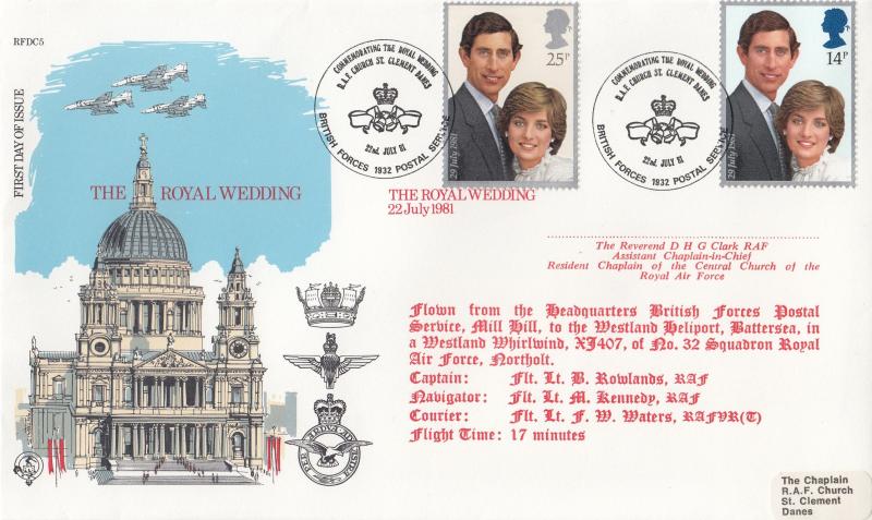 1981 (07) Wedding - RFDC 5 St Clement Danes BF1932PS Official - UNSIGNED Version