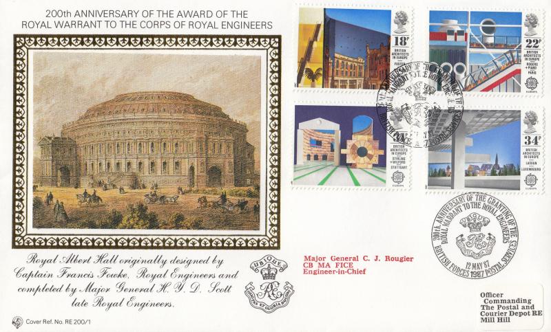 1987 (05) Architects - Royal Engineers RE 200/1 Official - BF1987PS H/S (Not Signed)