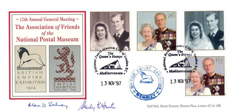 1997 (11) Golden Wedding - Friends Of The National Postal Museum Official - Double Signed by Alan Sabery & Stanley Hunter