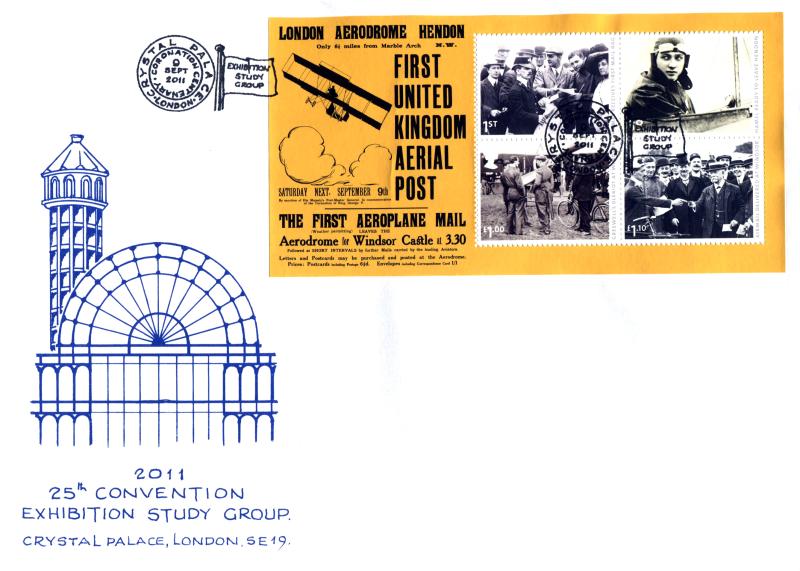 2011 (09) Aerial Post Centenary - Exhibition Study Group Official (With BLUE Design)