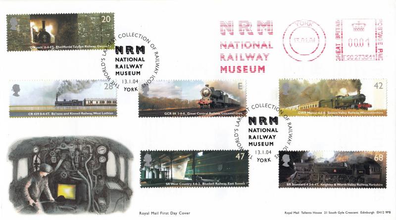 2004 (01) Classic Locomotives (Stamps) - RM - National Railway Museum (NRM) H/S + National Railway Museum (NRM) Meter Mark
