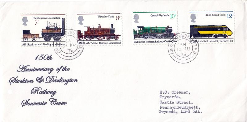 1975 (08) Railways - Display Text Cover - York-Shrewsbury TPO CDS