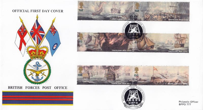 2005 (10) Battle of Trafalgar (Stamps) - British Forces Post Office Official - BF2881PS H/S