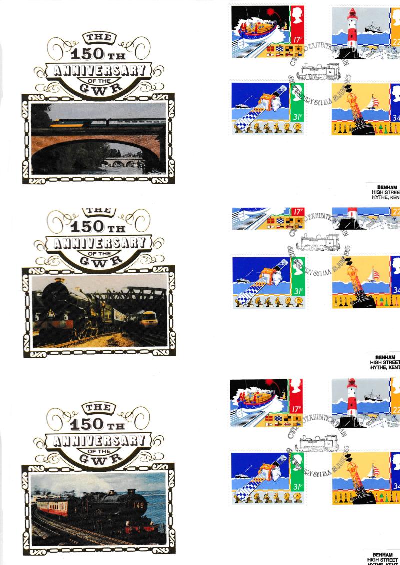 1985 (06) Safety At Sea - Benham GWR 150 Exhibition, Shrewsbury Official's - ALL THREE VERSIONS