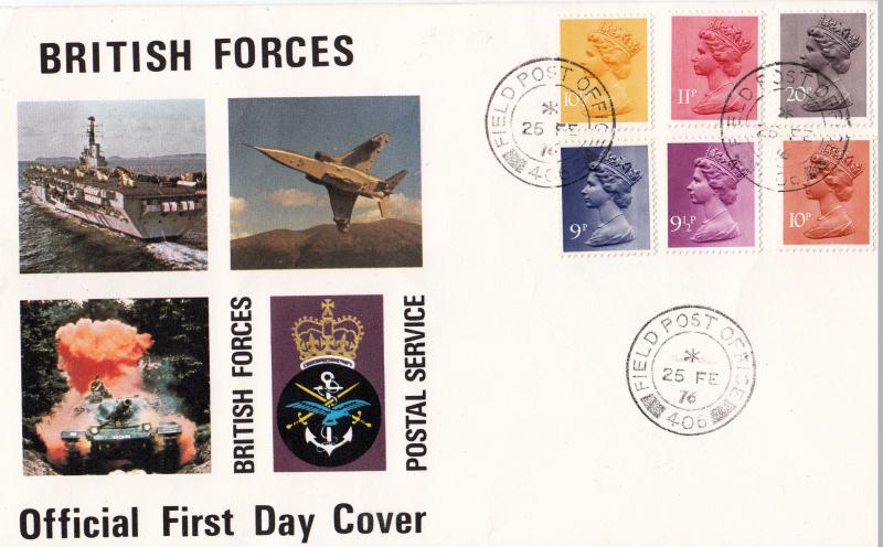 1976 (02) Definitives - Forces BFPS cover - Field PO 406 CDS