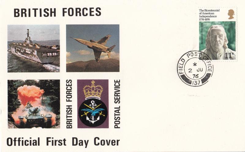 1976 (06) USA Bicentenary - Forces BFPS cover - Field PO 137 CDS