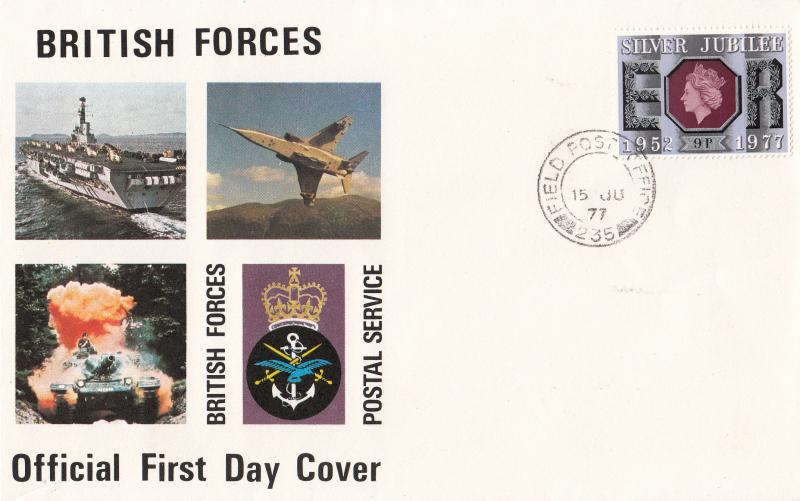 1977 (06) Jubilee 9p - Forces BFPS cover - Field PO 235 CDS
