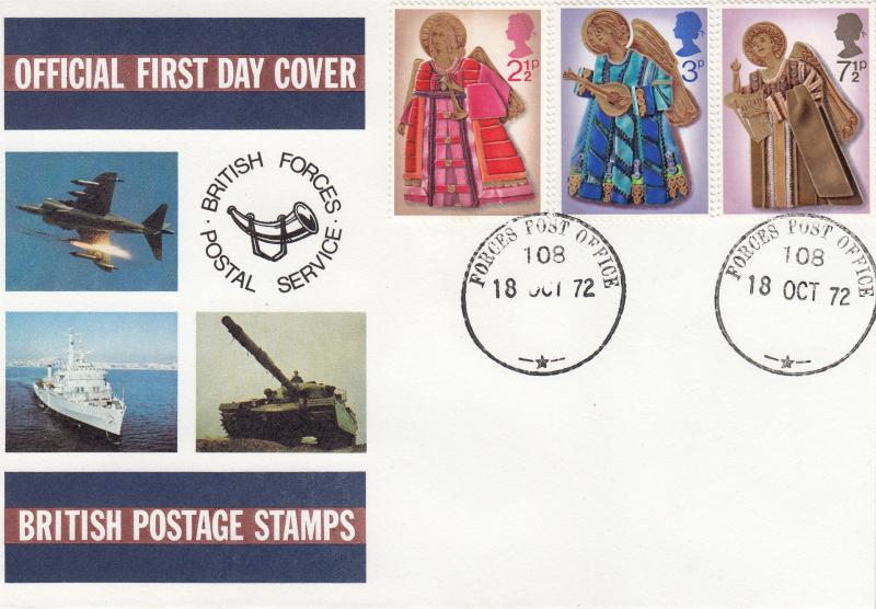 1972 (10) Christmas - Forces BFPS Cover - Forces PO 108 CDS