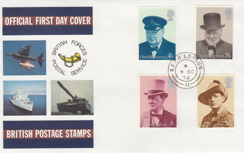 1974 (10) Churchill - Forces BFPS Cover - BFPO London 11 CDS
