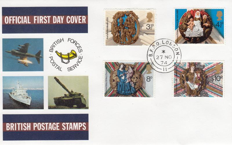 1974 (11) Christmas - Forces BFPS Cover - BFPO London 11 CDS