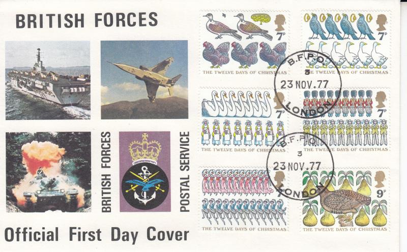 1977 (11) Christmas - Forces BFPS Cover - BFPO London 3 CDS