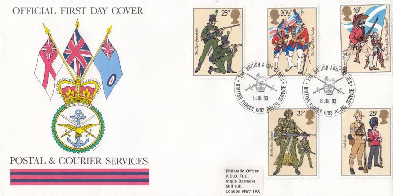 1983 (07) British Army - Postal & Courier Services Cover - British Army Series, BF1983PS H/S