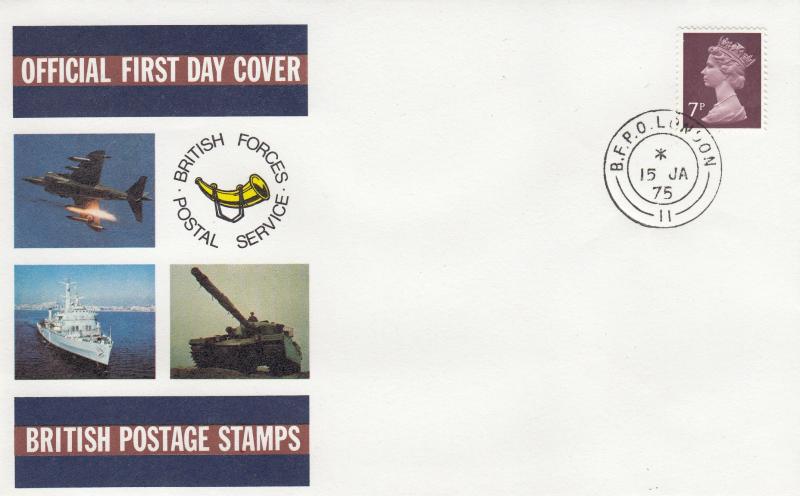 1975 (01) 7p Brown New Value Definitive - BFPS - BFPO London 11 CDS