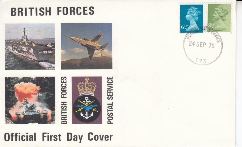 1975 (09) Definitives (6½p+8½p) - BFPS - Forces PO 173 CDS