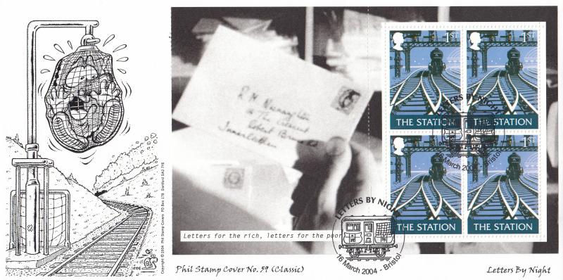 2004 (03) Letters By Night (PSB) - 'The Station' Pane - Phil Stamp Official (B&W Version)