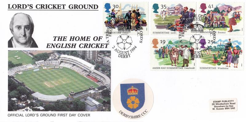 1994 (08) Summertime - SP (Stamp Publicity) Tribute to Lords Official (Derbyshire)