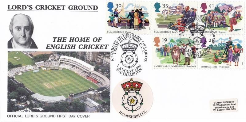 1994 (08) Summertime - SP (Stamp Publicity) Tribute to Lords Official (Hampshire)