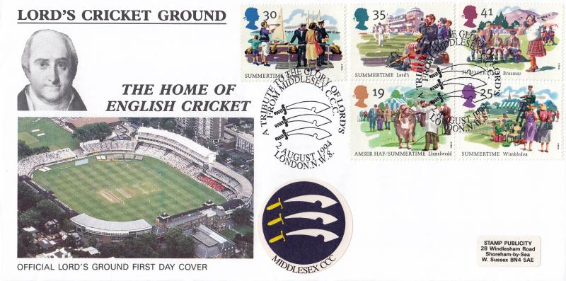 1994 (08) Summertime - SP (Stamp Publicity) Tribute to Lords Official (Middlesex)