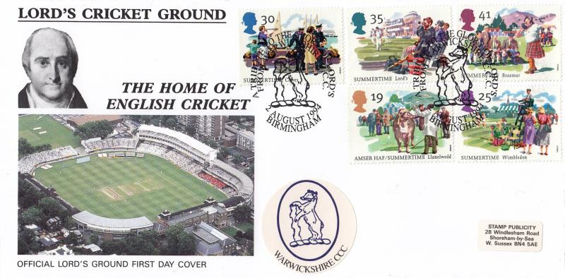1994 (08) Summertime - SP (Stamp Publicity) Tribute to Lords Official (Warwickshire)
