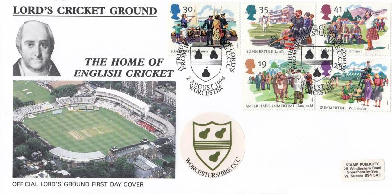 1994 (08) Summertime - SP (Stamp Publicity) Tribute to Lords Official (Worcestershire)