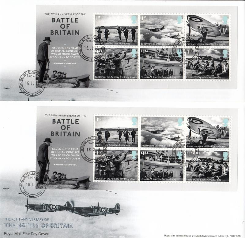 2015 (07) Battle of Britain 75th Anniversary (M/S) - House of Commons AND House of Lords CDS's