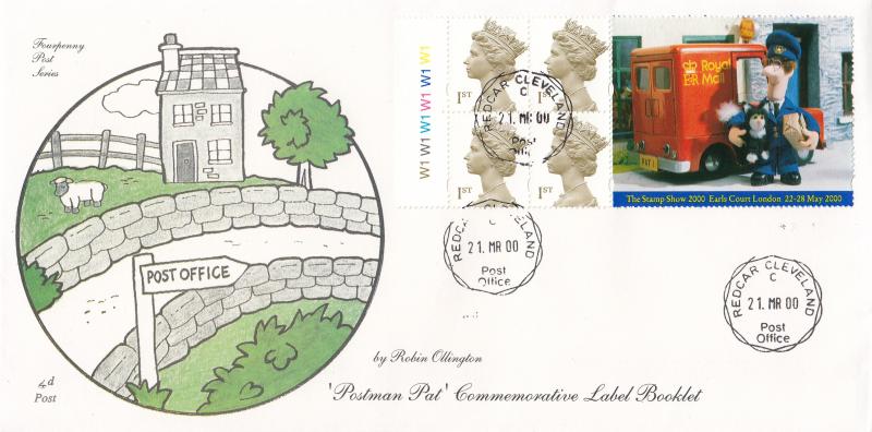 2000 (03) Postman Pat Label - 4d Post - Redcar CDS (Cylinder No Version)