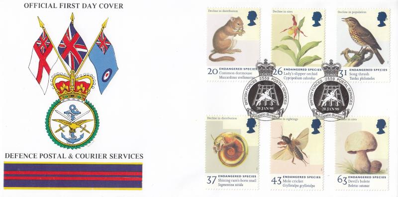 1998 (01) Endangered Species - Defence Postal & Courier Services BFPS Official