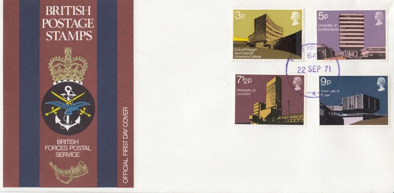 1971 (09) Universities - British Forces Postal Service Cover - Forces Post Office 64 CDS