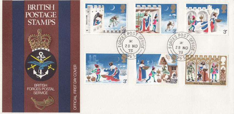 1973 (11) Christmas - British Forces Postal Service Cover - Forces Post Office 965 CDS
