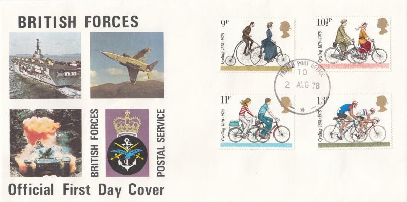 1978 (08) Cycling - British Forces Postal Service Cover - Forces Post Office 10 CDS