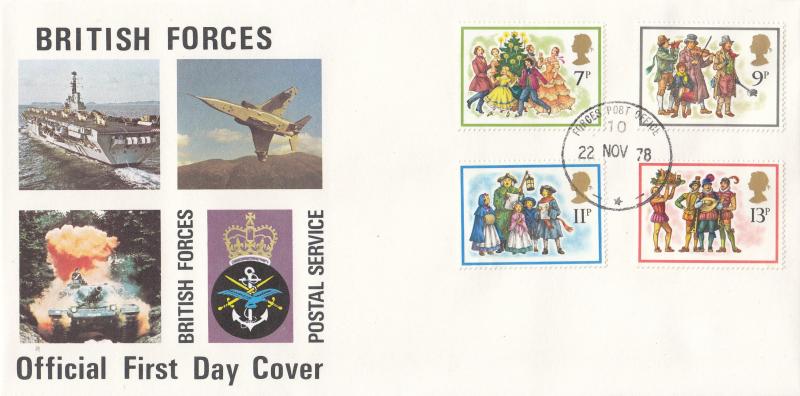 1978 (11) Christmas - Forces Postal Service Cover - Forces Post Office 10 CDS