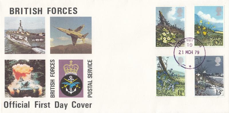 1979 (03) Flowers - Forces Postal Service Cover - Forces Post Office 10 CDS