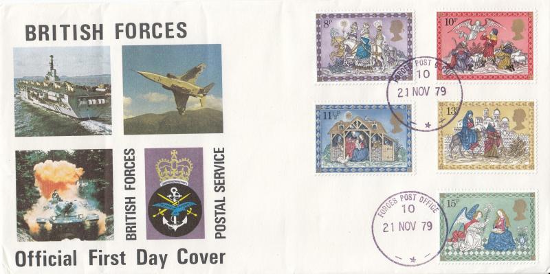 1979 (11) Christmas - Forces Postal Service Cover - Forces Post Office 10 CDS