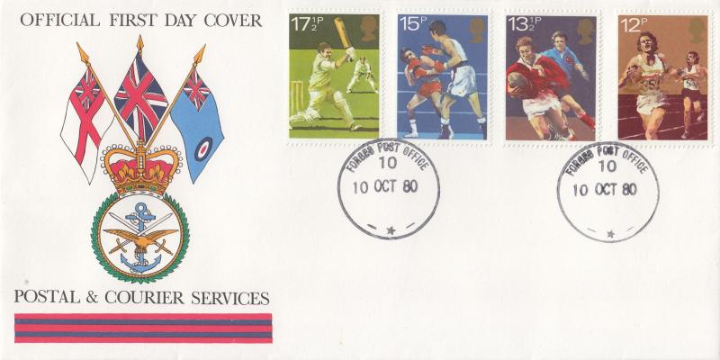 1980 (10) Sports - Postal & Courier Services Cover - Forces Post Office 10 CDS