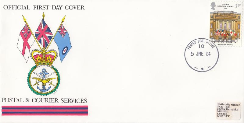 1984 (06) Summit - Postal & Courier Services Cover - Forces Post Office 10 CDS