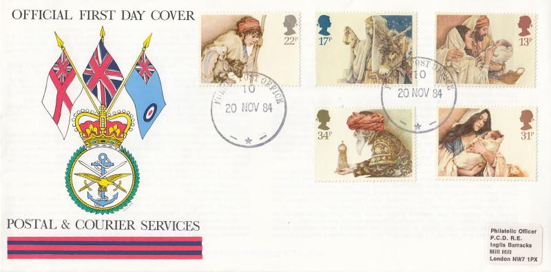 1994 (11) Christmas - Postal & Courier Services Cover - Forces Post Office 10 CDS