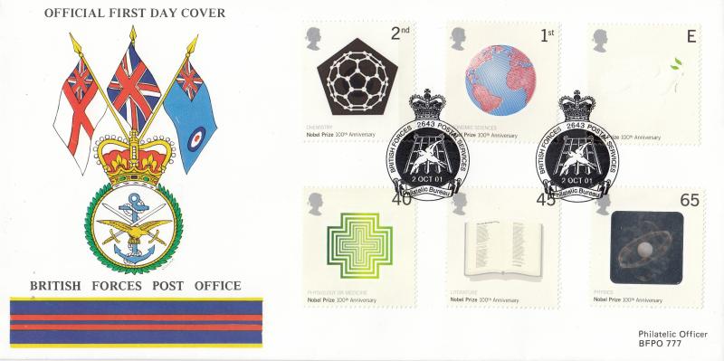 2001 (10) Nobel Prizes - British Forces Post Official Official
