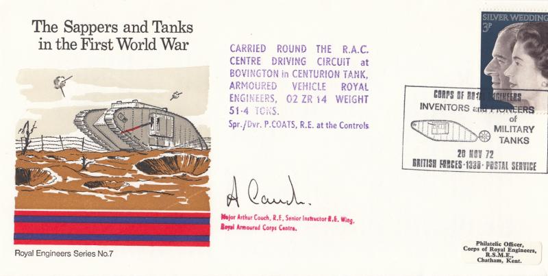 1972 (11) Silver Wedding - Royal Engineers 'Military Tanks' Official (s) - Signed by Major Arthur Couch