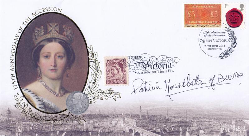 2012 (06) Queen Victoria Accession 175th Anniversary - Internet - Signed Countess Pamela Mountbatten of Burma