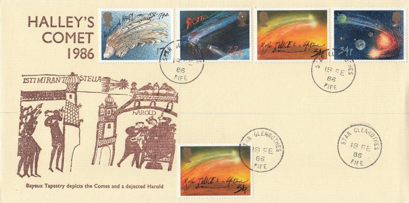1986 (02) Halley's Comet - Muscroft 'Bayeux Tapestry & Harold' Cover - Star CDS