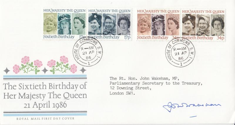1986 (04) Queen's 60th Birthday - RM - House of Commons CDS - Signed by the late John Wakeham MP