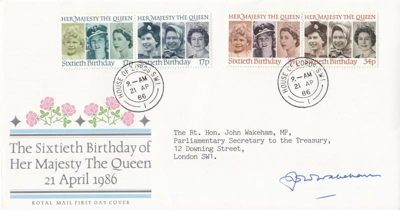1986 (04) Queen's 60th Birthday - RM - House of Lords CDS - Signed by the late John Wakeham MP
